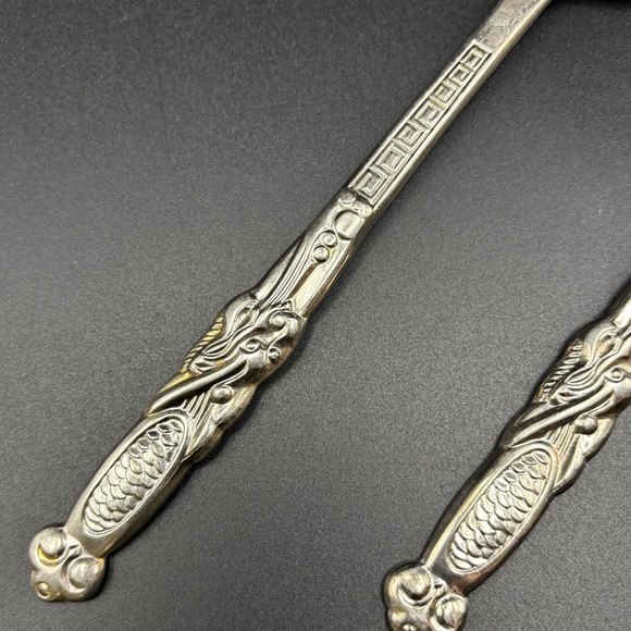 (2) Antique WNK (Worthy Noble & Kent) silver plated spoons 8” - Picture 3 of 7